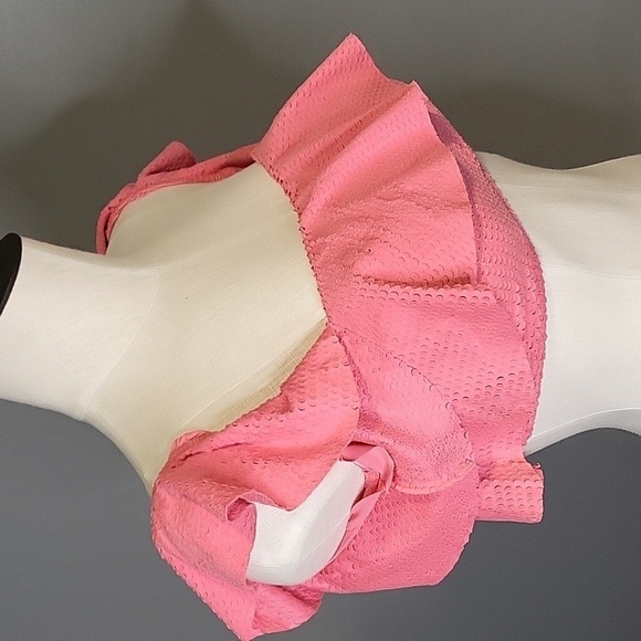 VIX Paula Hermanny Pink Laser Cut Scales Bandeau TOP with Sleeves - Size L D Cup - Picture 3 of 16